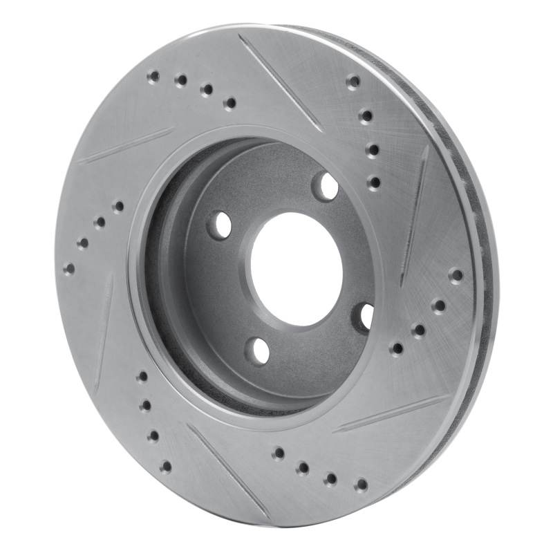 Chevrolet Cobalt Brake Rotor (1) - Front Left - R1 Concepts - Drilled & Slotted - Silver - `03-`10